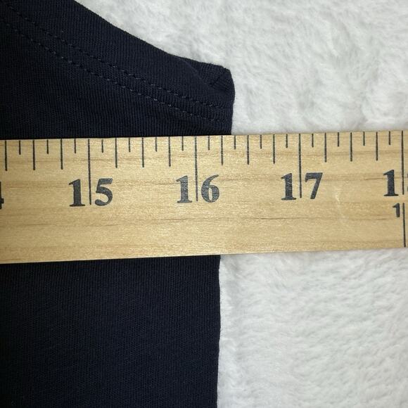 J.Crew Fitted Turtle Neck Tank Top Size Small 100% Cotton Navy Blue Layering - Picture 7 of 8